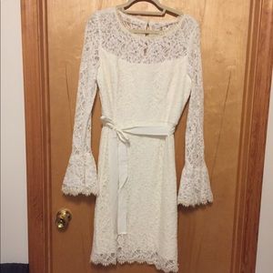 Gorgeous creamy white lace dress with flare sleeve